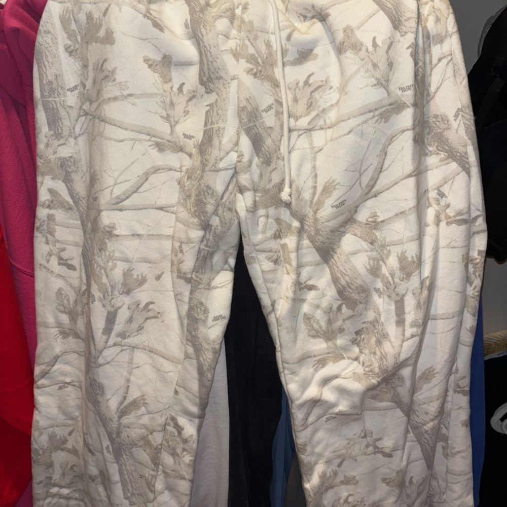 Cream & Taupe Tree Camo Drawstring Joggers- DAIRY BOY